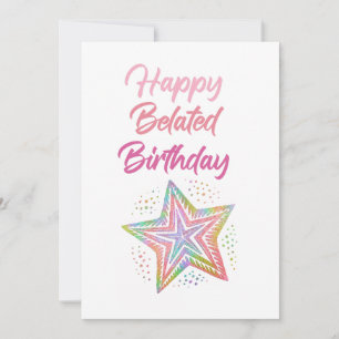 Happy Belated Birthday Card Dankeskarte