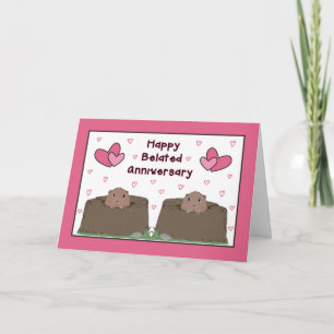 Happy Belated Groundhog Day Anniversary Karte