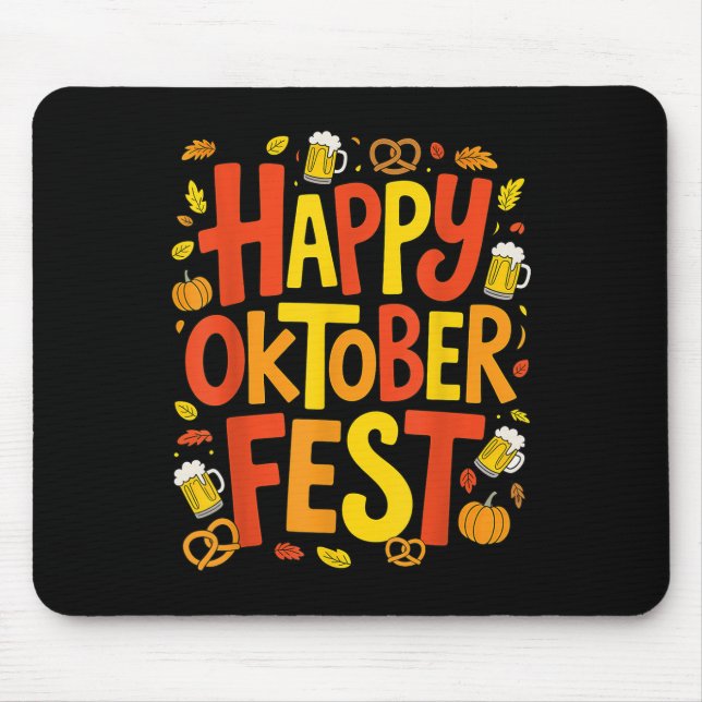 Happy Ber Pretzel Pumpkin Festival Männer _1 Mousepad (Vorne)