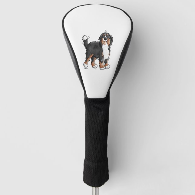 Happy Bernese Mountain Hund - Comic - Hunde - Cart Golf Headcover (Vorderseite)