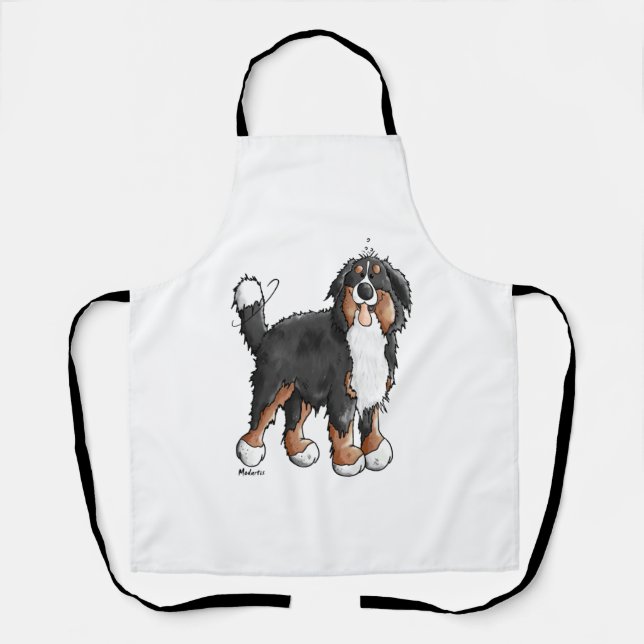 Happy Bernese Mountain Hund - Comic - Hunde - Cart Schürze (Vorderseite)