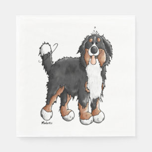 Happy Bernese Mountain Hund - Comic - Hunde - Cart Serviette