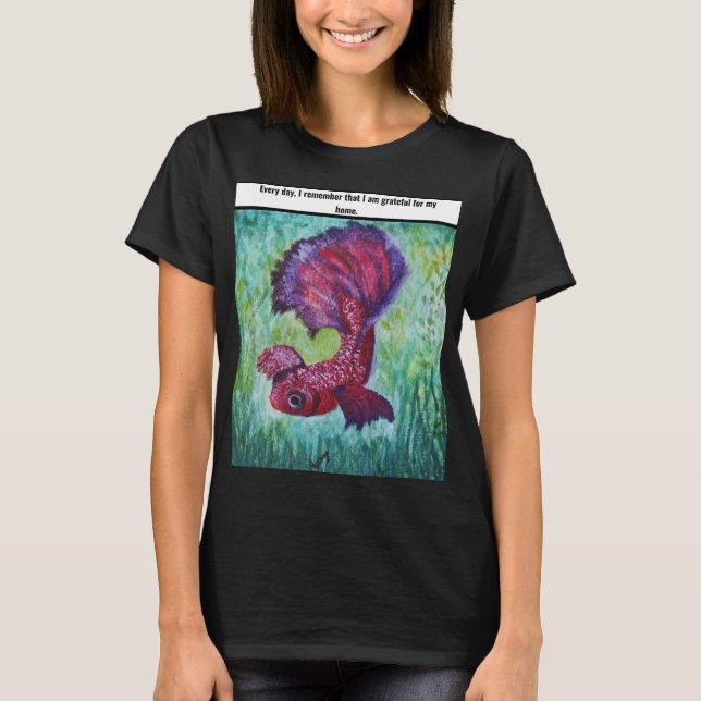 Happy betta fish enjoying his home T-Shirt (Vorderseite)