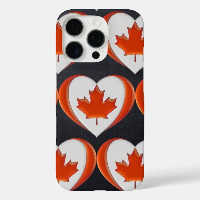 Happy BI Liebe Canada Heart Flag Maple Leaf Nicht  Case-Mate iPhone Hülle (Rückseite)