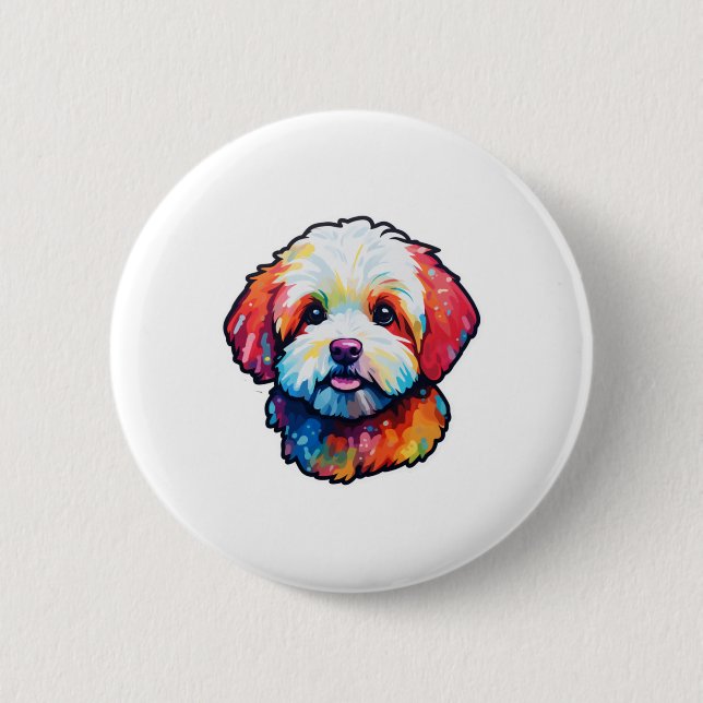 Happy Bichon fries Button (Vorderseite)