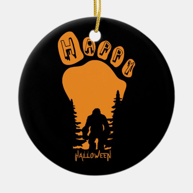 Happy Big Foot Halloween Keramik Ornament (Vorne)