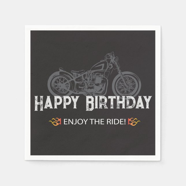 Happy Biker Birthday Motorcycle Rider Serviette (Vorderseite)