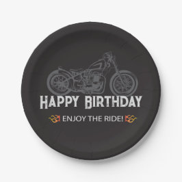 Happy Biker Birthday Motorrad Rider Pappteller