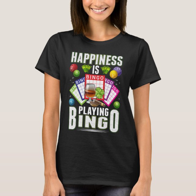 Happy Bingo Player Men Funny Bingo T-Shirt (Vorderseite)