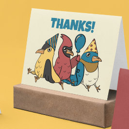 Happy Bird Day Cartoon Birds Thema Geburtstag Dankeskarte