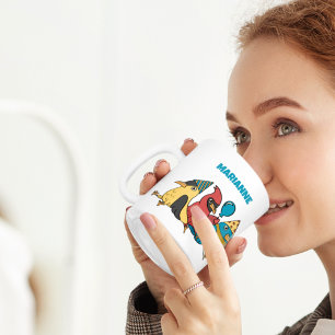 Happy Bird Day Cartoon Birds Thema Geburtstag Kaffeetasse