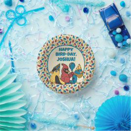 Happy Bird Day Cartoon Birds Thema Geburtstag Pappteller