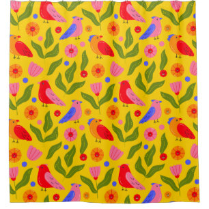 Happy Birds Flock Together fröhlich Duschvorhang