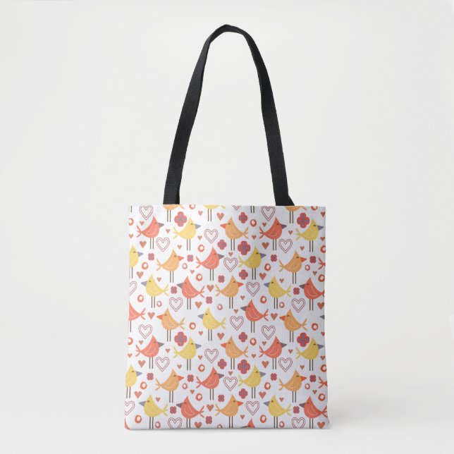 Happy Birds Print Tote Bag (Vorderseite)