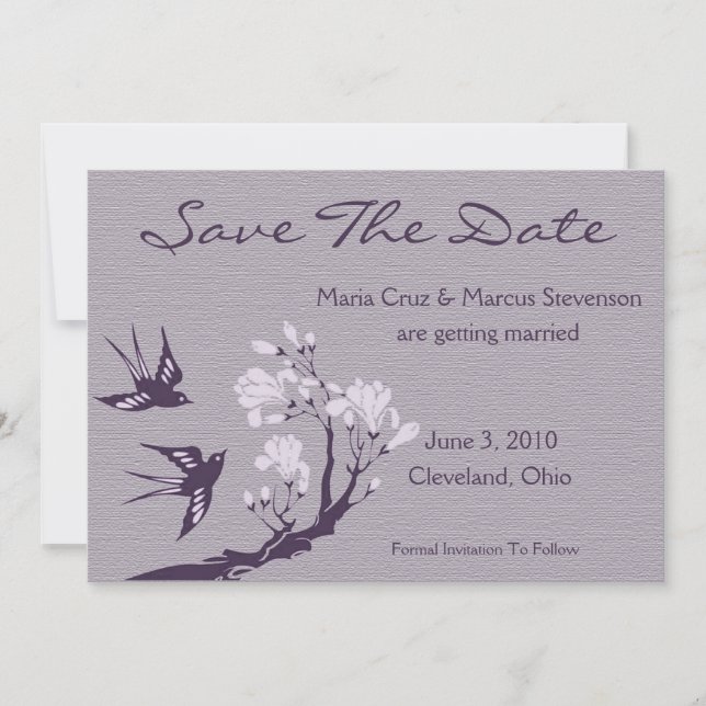Happy Birds Save the Date (Orchid) (Vorderseite)