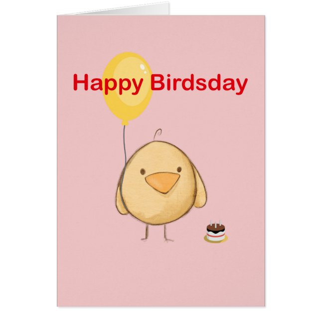 Happy Birdsday Bird Themed Geburtstags Grußkarte (Vorne)
