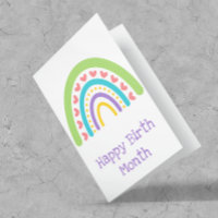 Happy Birth Month Colorful Boho Rainbow