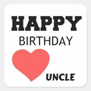 HAPPY BIRTHDAUNCLE QUADRATISCHER AUFKLEBER