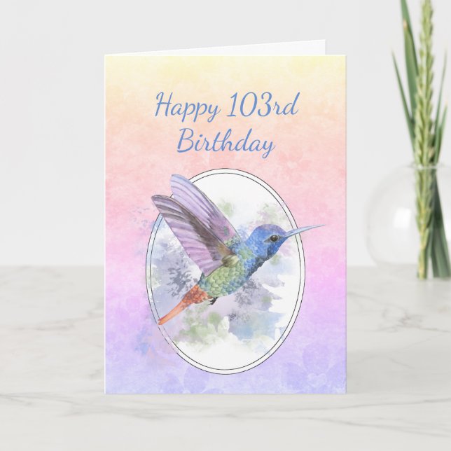 Happy Birthday 103. Hummingbird Bird Programm (Vorderseite)