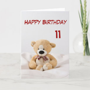 Happy Birthday 11. Teddy Bären Thema Karte