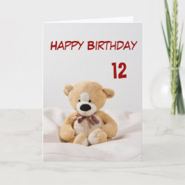 Happy Birthday 12. Teddy Bär Thema Karte