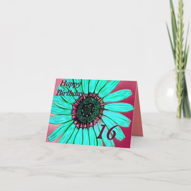 Happy Birthday 16. Geburtstag Card Karte (Vorderseite)