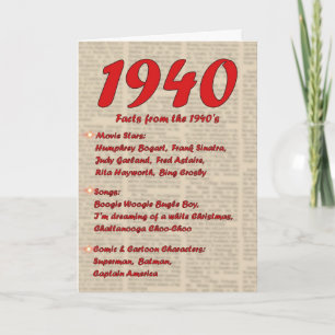 Happy Birthday 1940 Year of birth news 40's 40s Karte