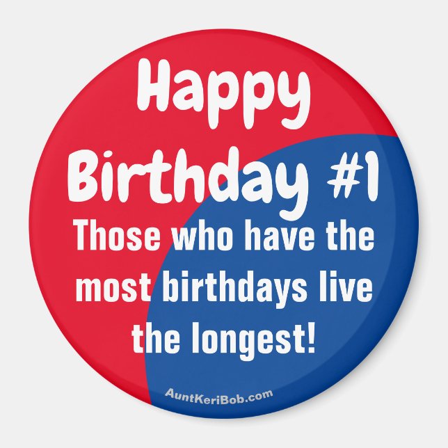 Happy Birthday #1 Kühlschrank Magnet (Vorne)