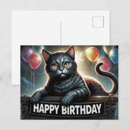 Happy Birthday 2026 Postcards Cat -5 Postkarte