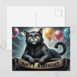 Happy Birthday 2026 Postcards Cat -6 Postkarte