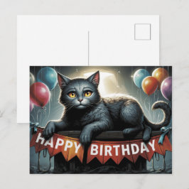 Happy Birthday 2026 Postcards Cat Postkarte
