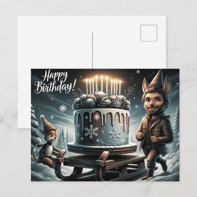 Happy Birthday 2026  Postcards divers -4 Postkarte (Vorne/Hinten)