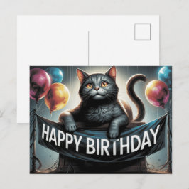 Happy Birthday 2026 Postkarten Katze -4