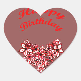 Happy Birthday 2 Herz-Aufkleber