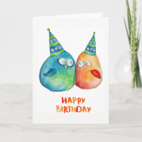 Happy Birthday 2 Little Birds Blank Inside