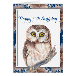 Happy Birthday 30. Fun Little Owl Bird