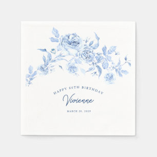 Happy Birthday 60. Blue Rose Blues Custom Serviette