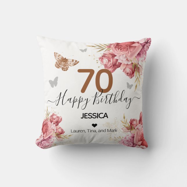 Happy Birthday 70 Personalisiert Throw Kissen (Vorderseite)