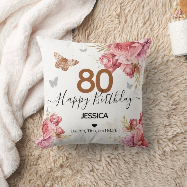 Happy Birthday 80 Personalisiert Throw Kissen (Decke)