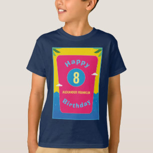 Happy Birthday 8. 8 Years Girl Boy Personalize T-Shirt