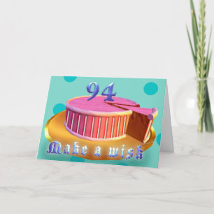 Happy Birthday 94 Pink Cake Streifen Geburtstagska Karte