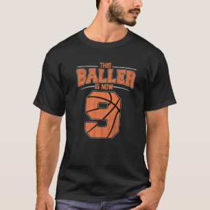 Happy Birthday 9. 9. Jahr Basketball Boys Neun T-Shirt