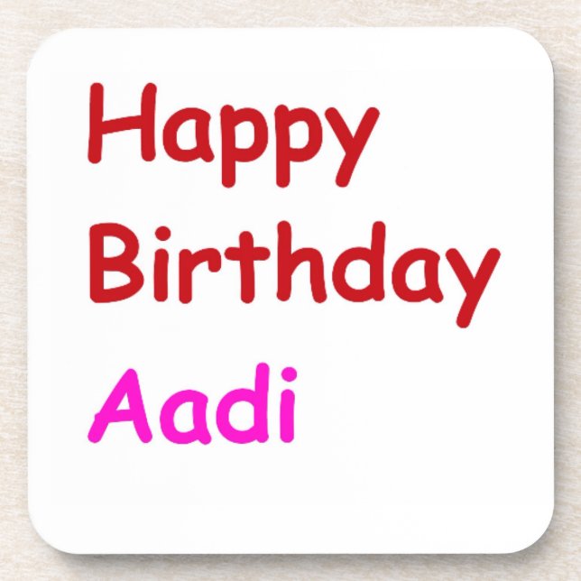 Happy Birthday Aadi Untersetzer (Vorderseite)