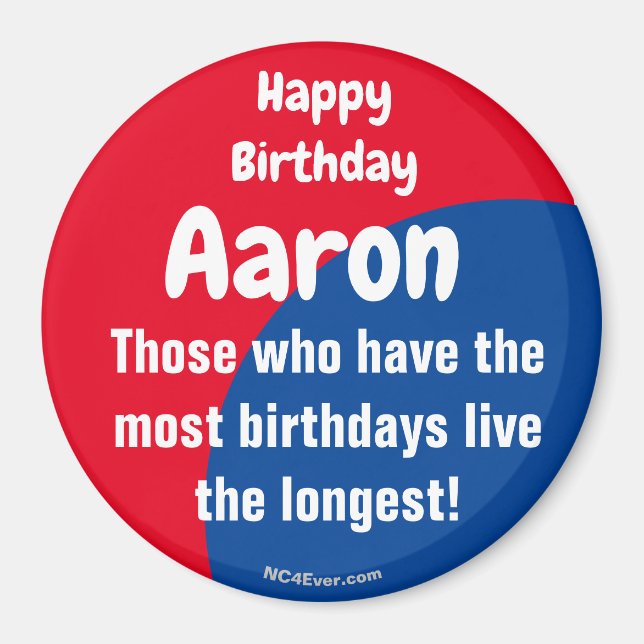 Happy Birthday Aaron Magnet (Vorne)