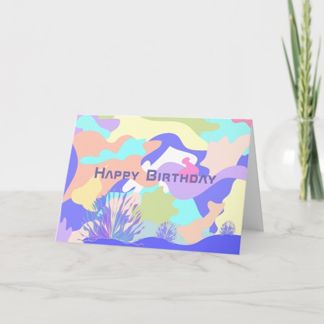 Happy Birthday Abstrakt Modern Art Karte (Vorderseite)