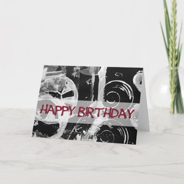 Happy Birthday - abstrakte Kunst Karte (Vorderseite)