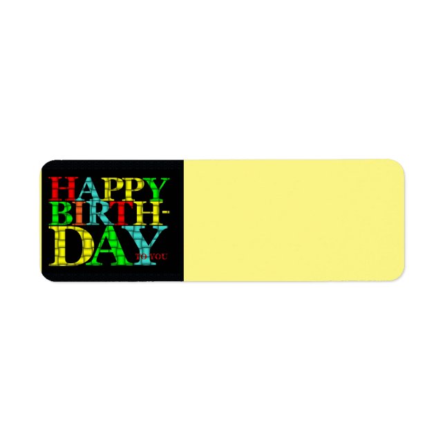 Happy Birthday Address Label (Vorne)