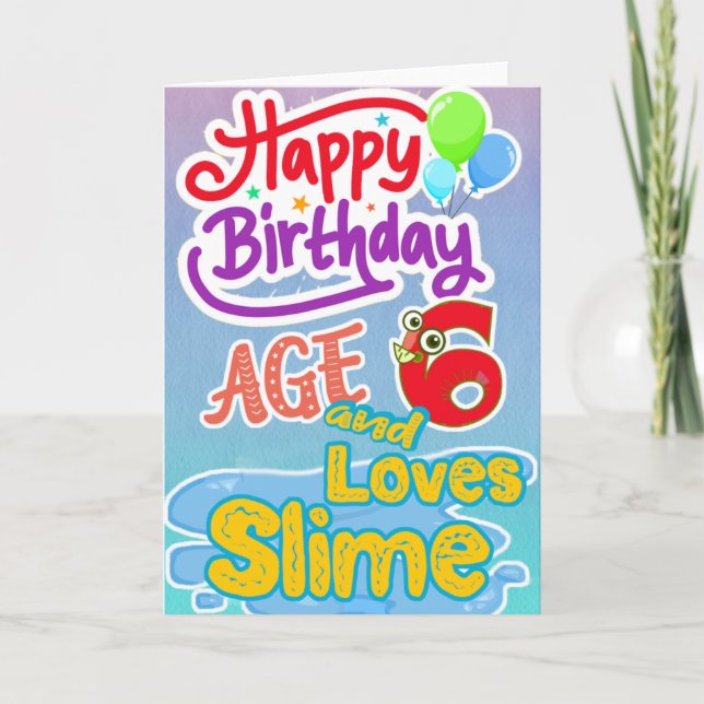 Happy Birthday Age 6 Lieben Slide Karte (Vorderseite)
