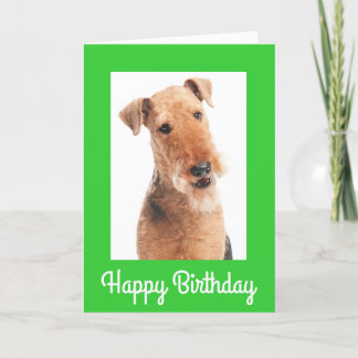 Happy Birthday Airedale Terrier Dog Grußkarte Karte