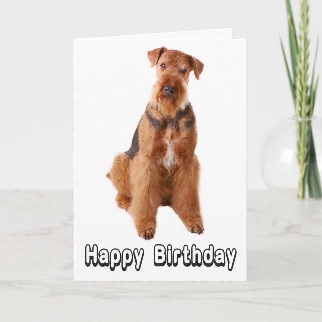 Happy Birthday Airedale Terrier Dog Grußkarte Karte (Vorderseite)